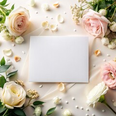 roses and blank card
