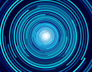 背景イラスト・サイバー幾何学　青　円　2