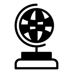 globe icon or logo illustration outline black style