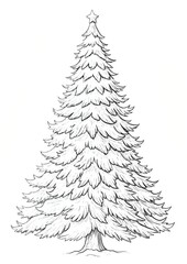 Fototapeta premium Coloring Page of a Decorated Christmas Tree
