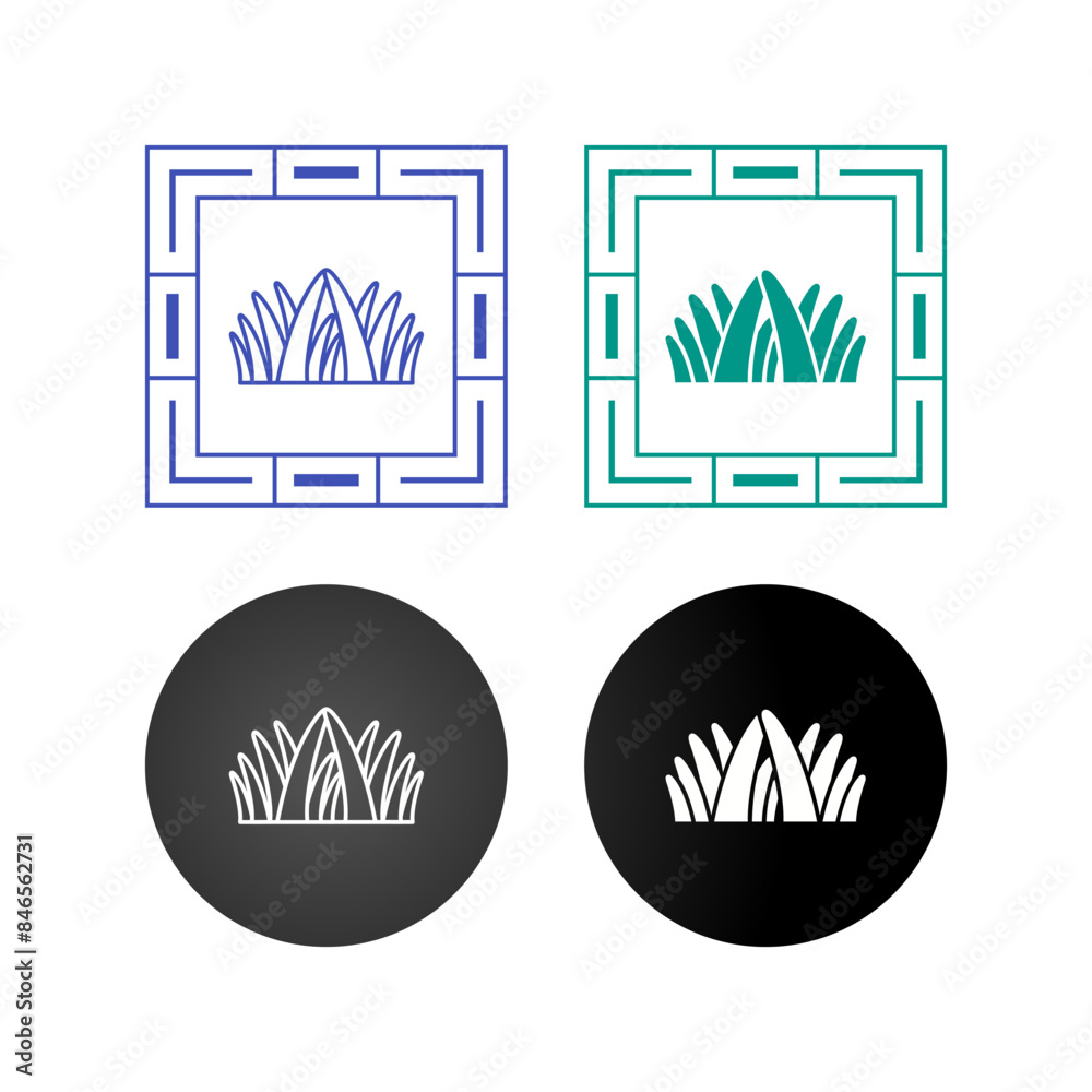 Poster grass vector icon