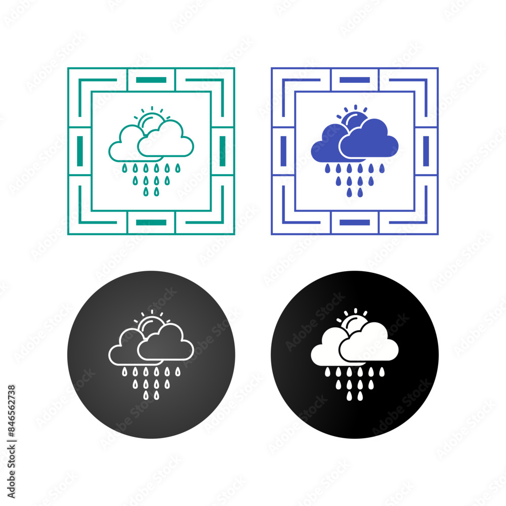 Canvas Prints rain vector icon