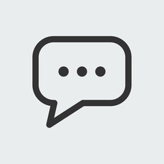 Message or messaging icon outline style. East editable vector design.