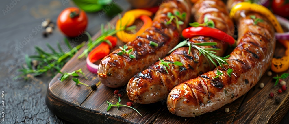 Wall mural delicious grilled sausages - Wall murals