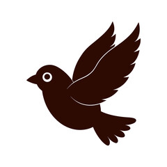 Fototapeta premium Flying bird black silhouette without background