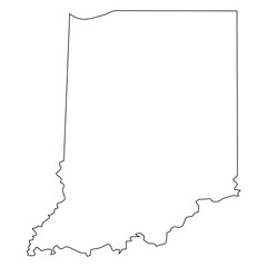 Indaina map outline isolated on transparent background.