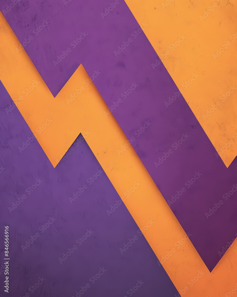 Sticker Vibrant zigzag pattern in purple, yellow, and orange with a textured design. Ideal for modern, bold backgrounds or creative designs.