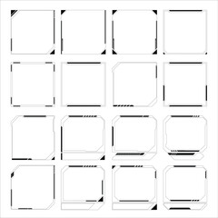 Vector Abstract frames with a technology futuristic interface HUD vector design. This sophisticated and modern design is perfect for projects seeking an advanced, high-tech appearance.