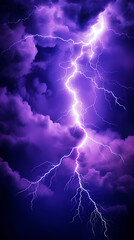 Purple lightning in the sky