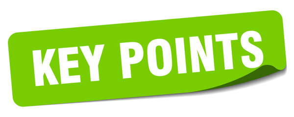 key points sticker. key points label