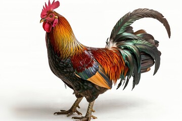 Fototapeta premium A big rooster with a white background