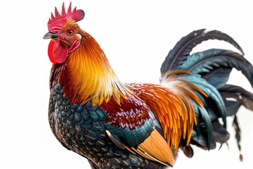 Fototapeta premium A big rooster with a white background