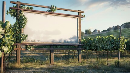 Vineyard Billboard | Billboard mockup | Landscape mockup
