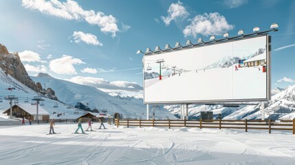 Ski Resort Billboard | Billboard mockup | Landscape mockup