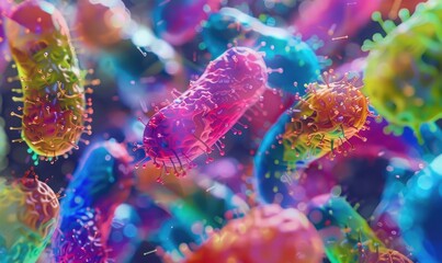 Fototapeta premium A colorful bacteria background