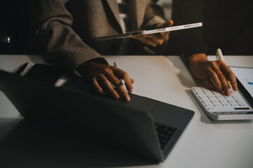 .Team of business people working together in the meeting room office, teamwork background charts and graphs banner, double exposure successful teamwork,business planning concept.