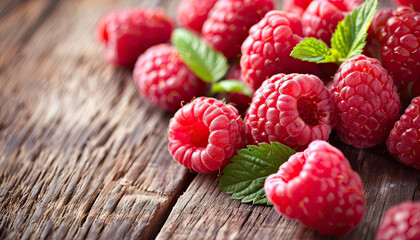 raspberry on wooden background