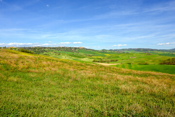 Obraz premium Spring landscape of San Quirico d'Orcia, province of Siena, Italy