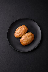 Delicious fresh fried minced cutlets with spices and herbs