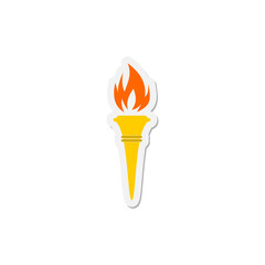 Sticker torch icon isolated on transparent background