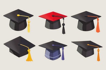Image of different graduation caps