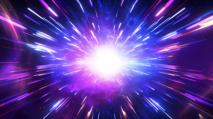 Naklejka premium Colored light radiates outward from the center