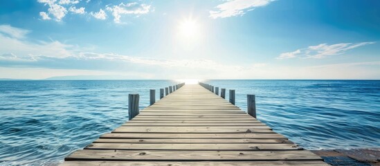 Seaside Resort Pier with Relaxing Vibes and Space for Your Text