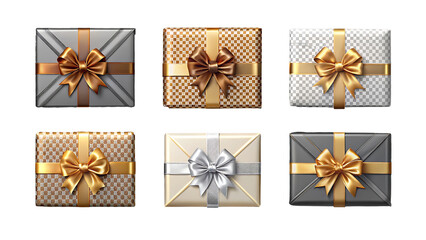 Set Of Gifts Isolated On Transparent Background, Collection Of Gifts 
