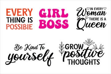 Women Typography T Shirt Design Bundle