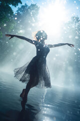 女, 女性, ダンス, ダンサー, 水中, 女性ダンサー, 水の中で踊る女性, 夕焼け, 美しい女性, モデル, 水飛沫, 雫, Woman, female, dancing, dancer, underwater, female dancer, dancing in water, sunset, beautiful woman, model, splash, drop  