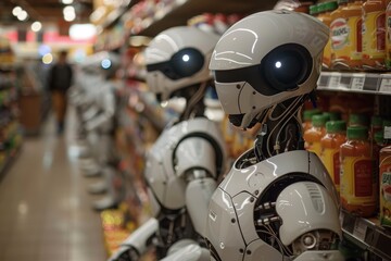 Robots at Work in a Supermarket Generative AI