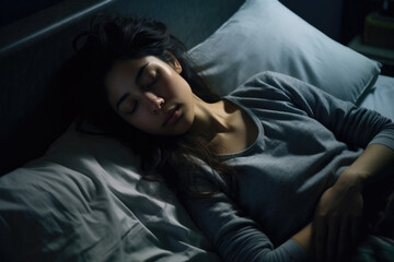 女, 女性, 睡眠, ベッド, 枕, 眠る女性, 朝, 夜, Woman, female, sleep, bed, pillow, sleeping woman, morning, night