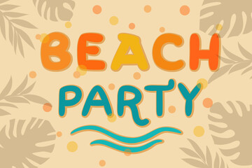 Summer beach party template poster. Summer flyer for night club.