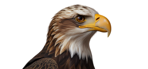 bald eagle isolated on white transparent background PNG high quality 