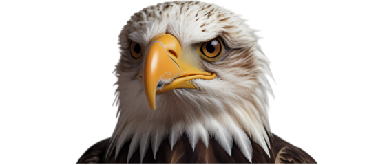 portrait of a eagle on transparent background PNG 