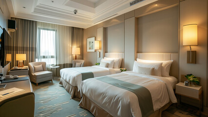 Quiet Luxury: Inside a Modern 5-Star Hotel Twin Room