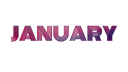 JANUARY - VIBRANT NEON STYLE ISOLATED
