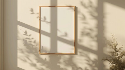 Elegance in Simplicity: A Minimalist Poster Mockup with Natural Lighting