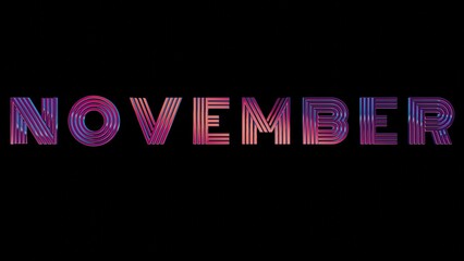 NOVEMBER - 3D Pastel Gradient Isolated