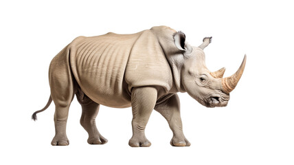 Fototapeta premium Rhinoceros isolated on transparent png background. 