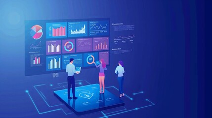 Vibrant Data Analysis Illustration for Business Success