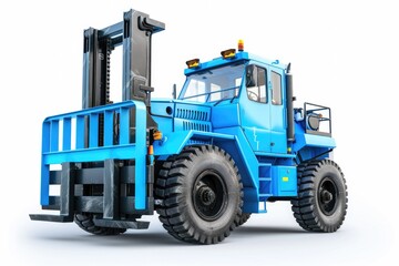 Naklejka premium Forklift with a white background and blue color