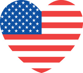 American heart shape flag icon