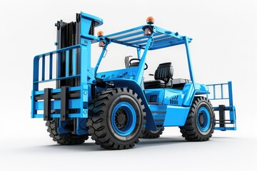 Fototapeta premium Forklift with a white background and blue color
