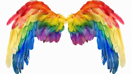 Fototapeta premium Colorful Rainbow Wings, Generative AI