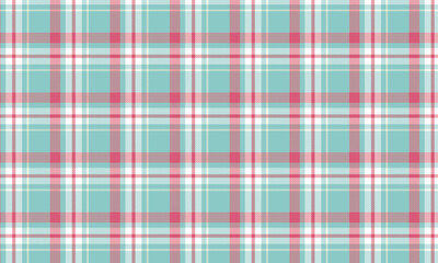 Pink and light teal tartan retro seamless pattern vector background