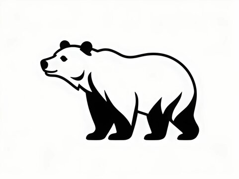 recommend clip art: AI generated illustration of a black and white illustration of a bear on a plain background