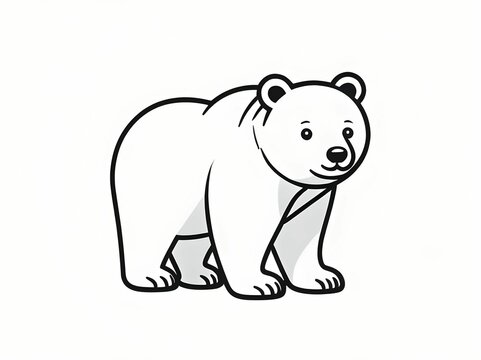 recommend clip art: AI generated illustration of a black and white illustration of a bear on a plain background