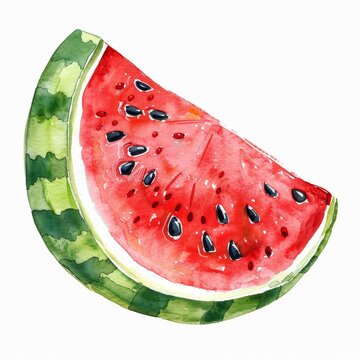 recommend clip art: Vibrant watercolor clipart of a juicy watermelon slice
