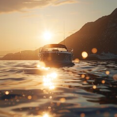 Boat Floating on a Body of Water